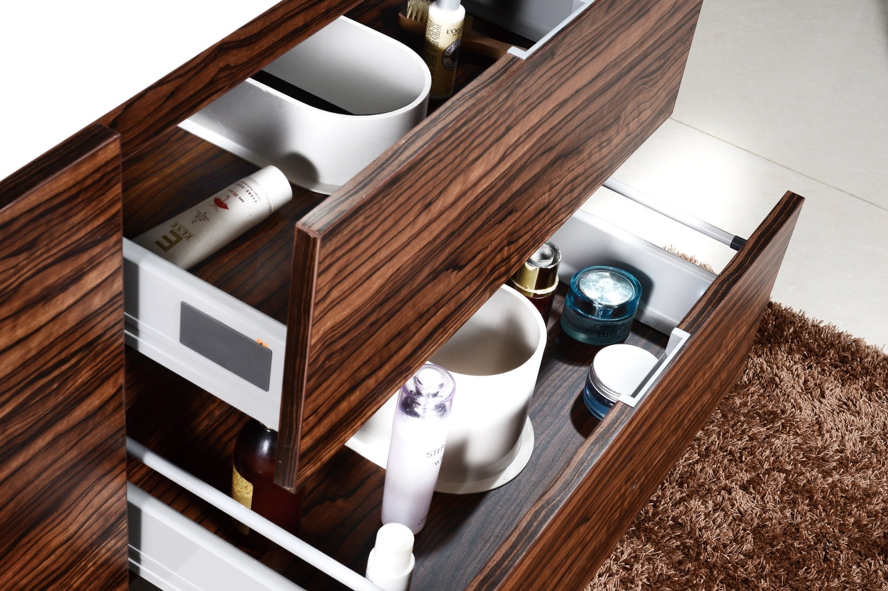 60-Inch Bliss Vanity in Rich Walnut for Stylish, Minimalist Bathroom Spaces
