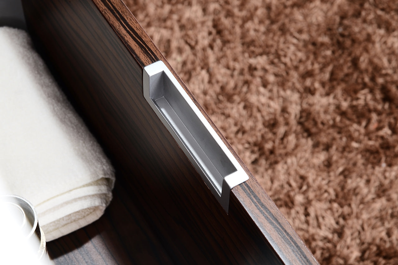 Bliss Wall-Mount Double Sink Vanity in Rich Walnut Finish for Modern Homes