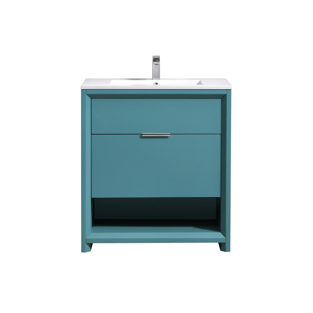 Elegant Teal Green Vanity with Storage