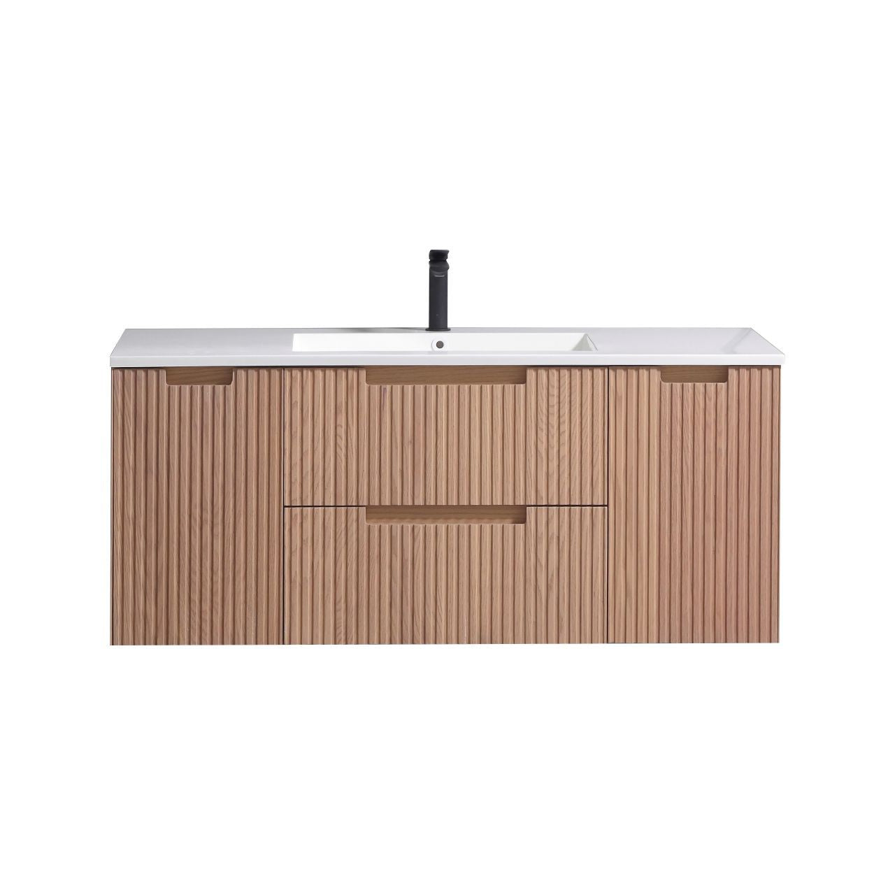 Fiore Modern Wall-Mount Oakwood Vanity for Spacious Bathrooms