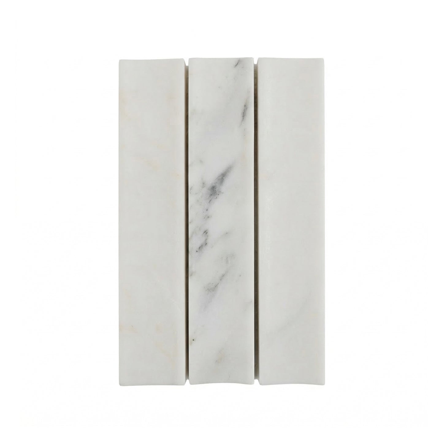 12.09" x 12.6" 3D Fluted Accent Honed Marble Wall Mosaic Tile