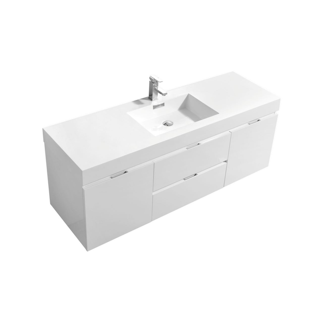 Bliss 60′′ Wall Mount Single Sink Mod...