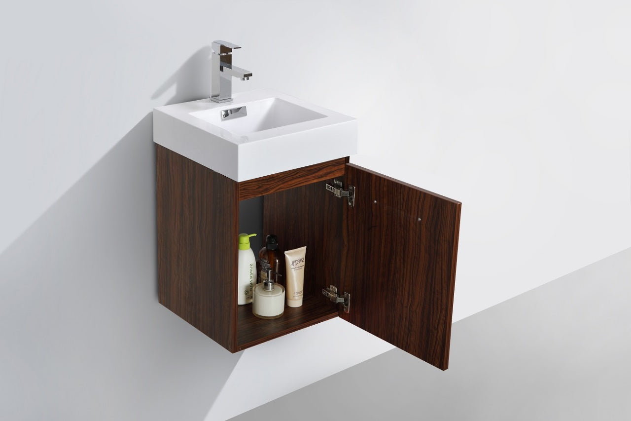 KubeBath Bliss Walnut Reinforced Acrylic Composite Sink with Overflow