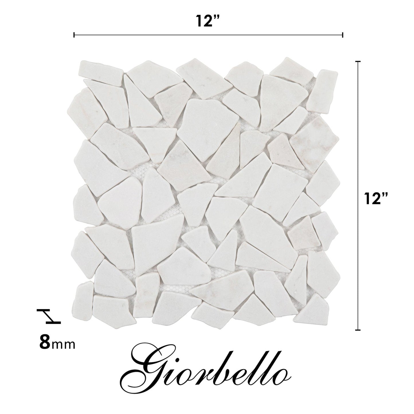 Marble Pebble Mosaic Tile in White Perfect for Clean Modern Spaces