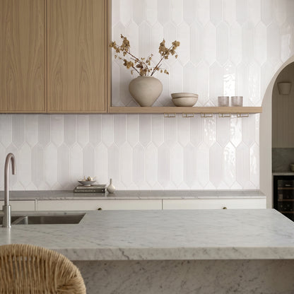 3” x 12” Ceramic Picket Hexagon Wall Tile