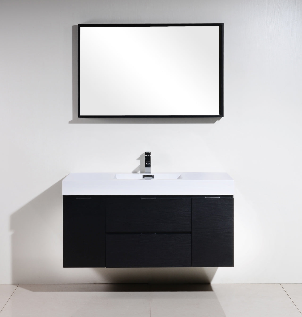 Black Floating Sink Vanity for Contemporary Bathrooms