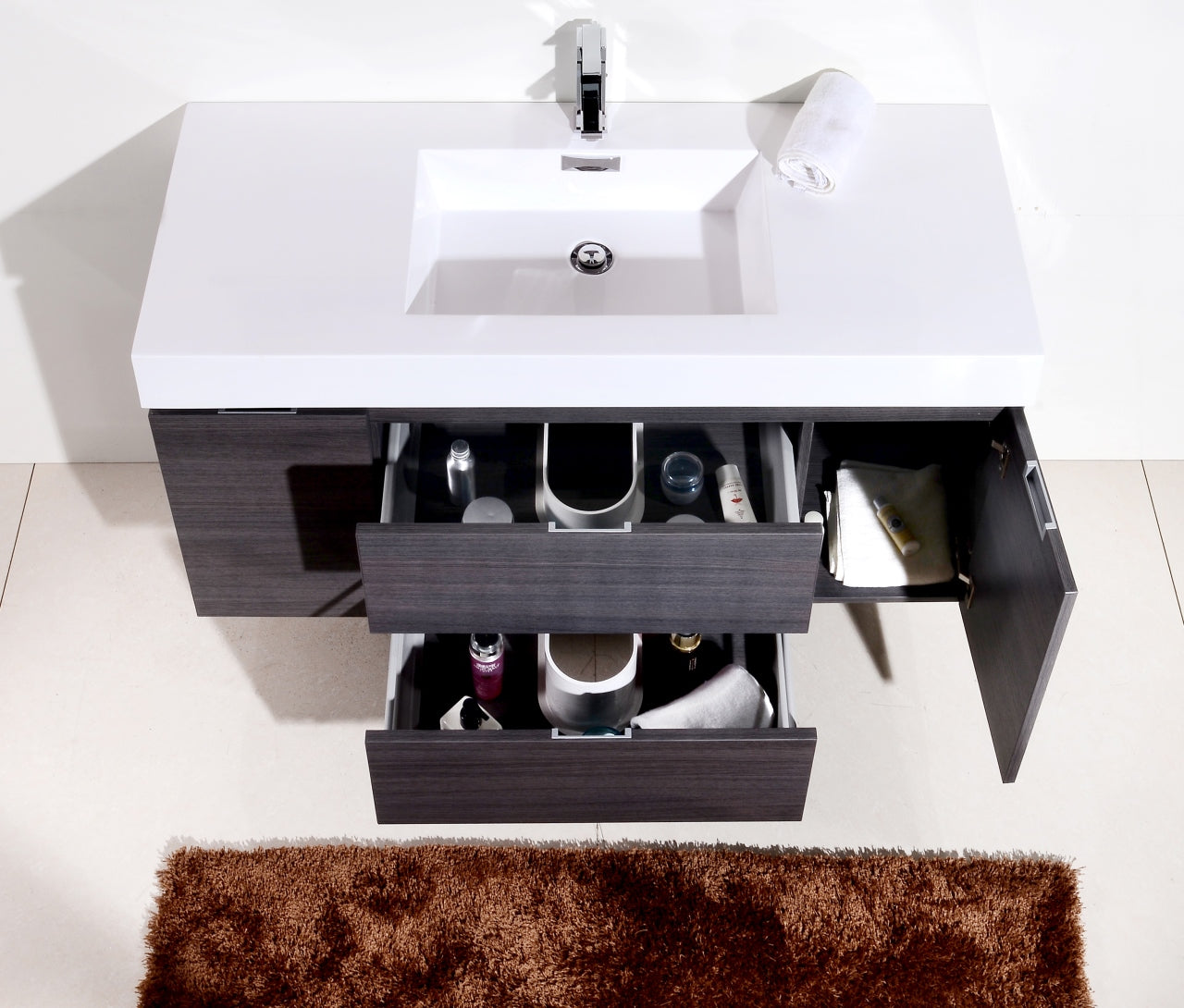 Bliss Floating Sink Vanity in Gray Oak