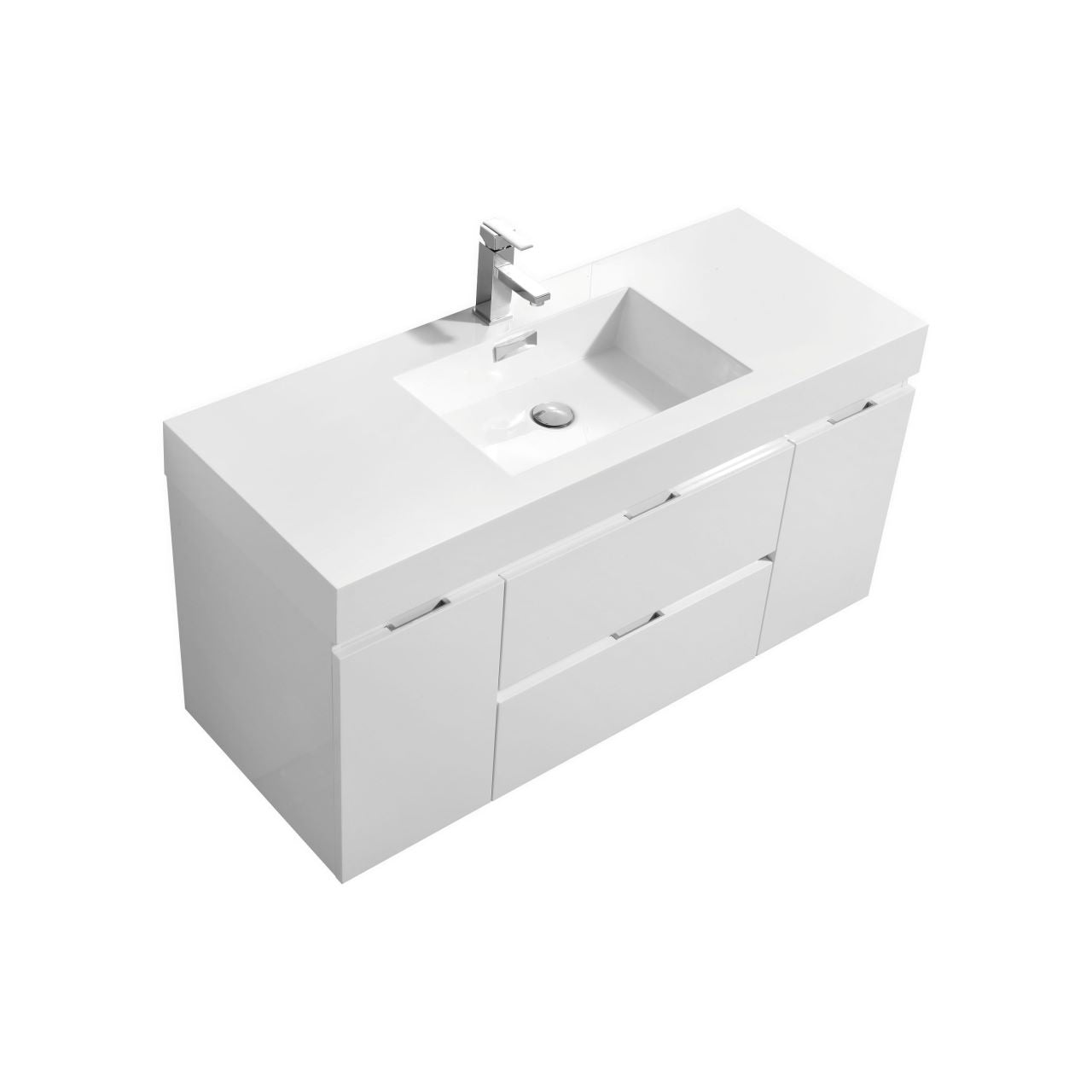 Bliss Glossy White Floating Sink Vanity for Contemporary Bathrooms