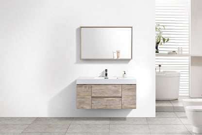 Bliss Modern Bathroom Vanity with Floating Design in Natural Wood