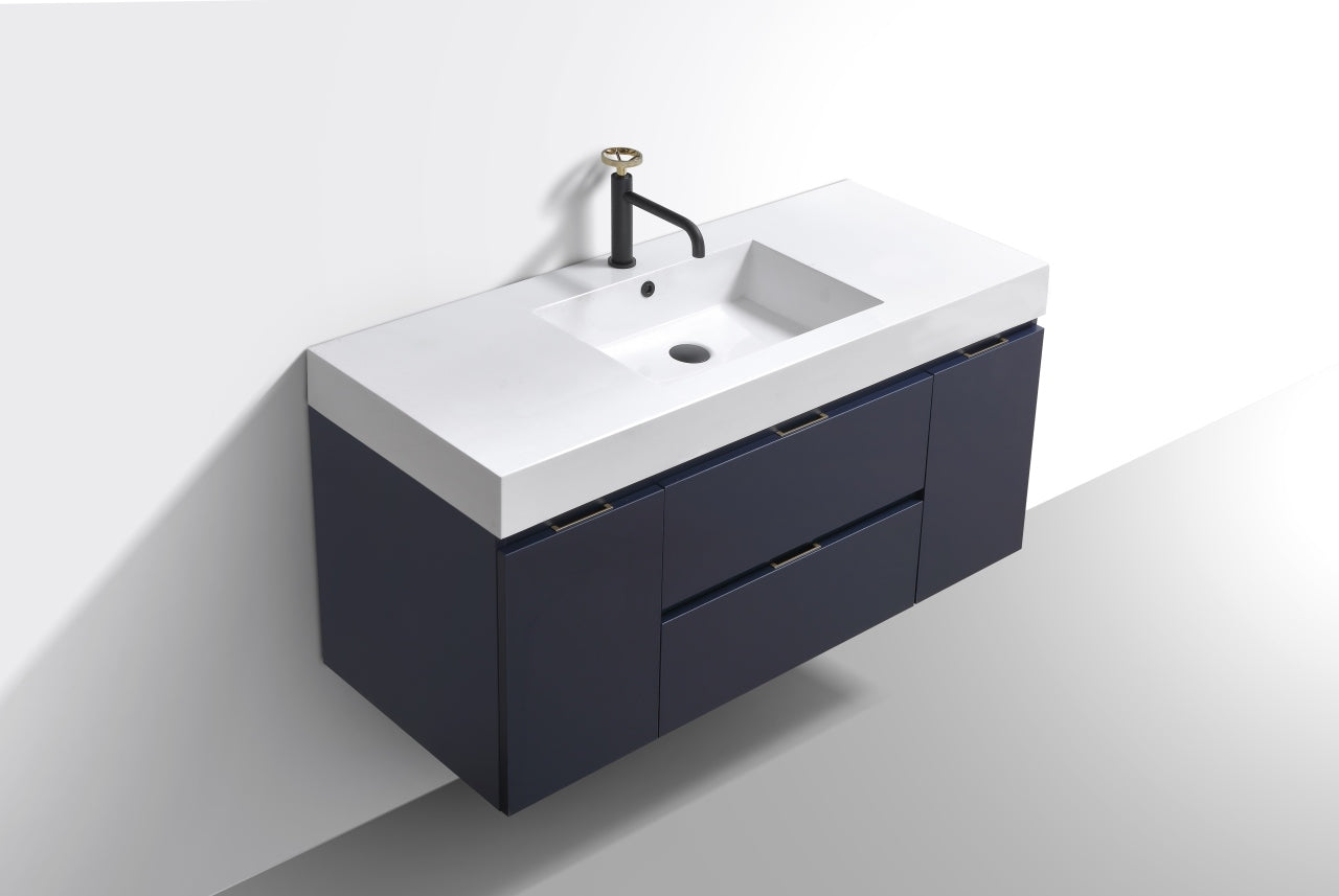 Bliss Modern Floating Vanity in Blue