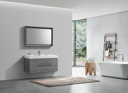 Bliss Wall Mount Bathroom Sink Vanity in Elegant Vulcan Ash Gray
