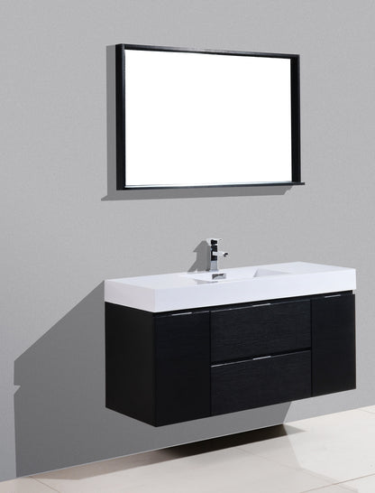 Bliss Wall Mount Single Sink Vanity with Black Finish