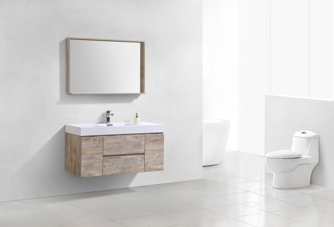 Bliss Wall Mount Vanity in Beautiful Natural Wood Finish