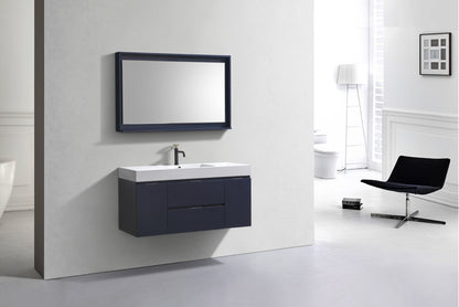 Blue Wall-Mount Bathroom Sink Vanity for Contemporary Spaces