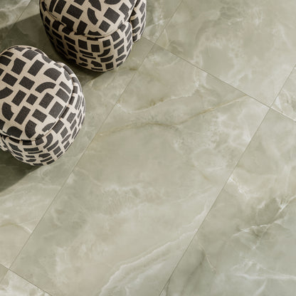 24" x 48" Italian Onyx Matte Marble Look Porcelain Floor and Wall Tile