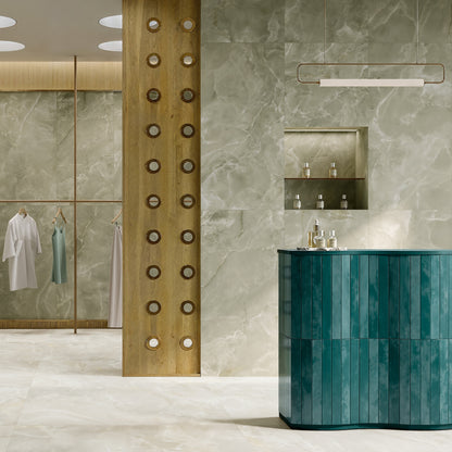 24" x 48" Italian Onyx Matte Marble Look Porcelain Floor and Wall Tile