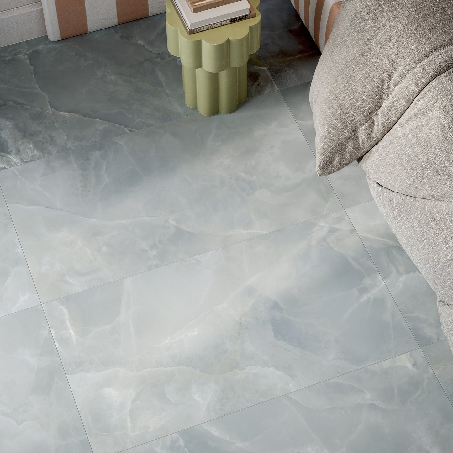 24" x 48" Italian Onyx Matte Marble Look Porcelain Floor and Wall Tile
