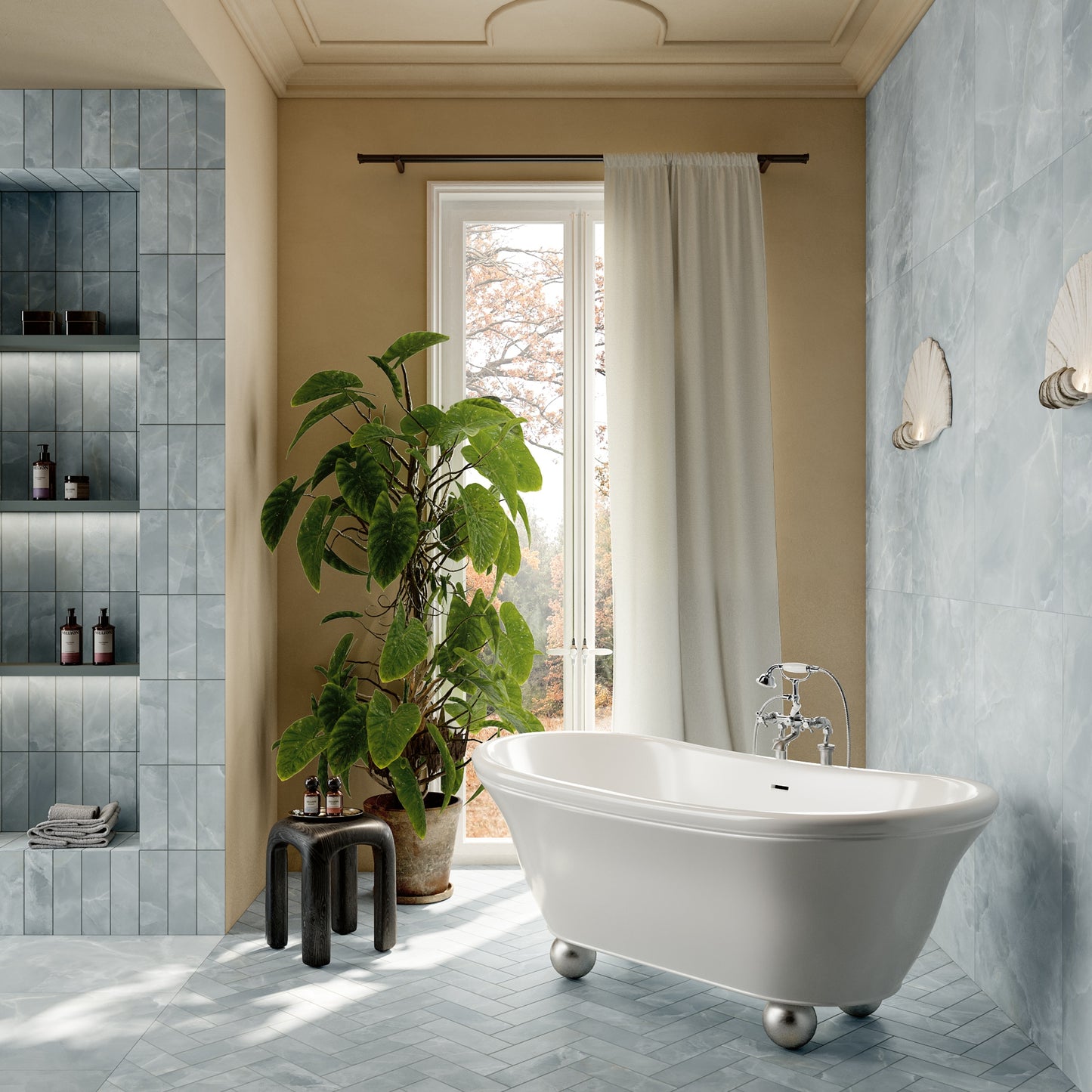 24" x 48" Italian Onyx Matte Marble Look Porcelain Floor and Wall Tile
