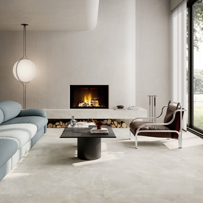 24" x 48" Italian Onyx Matte Marble Look Porcelain Floor and Wall Tile