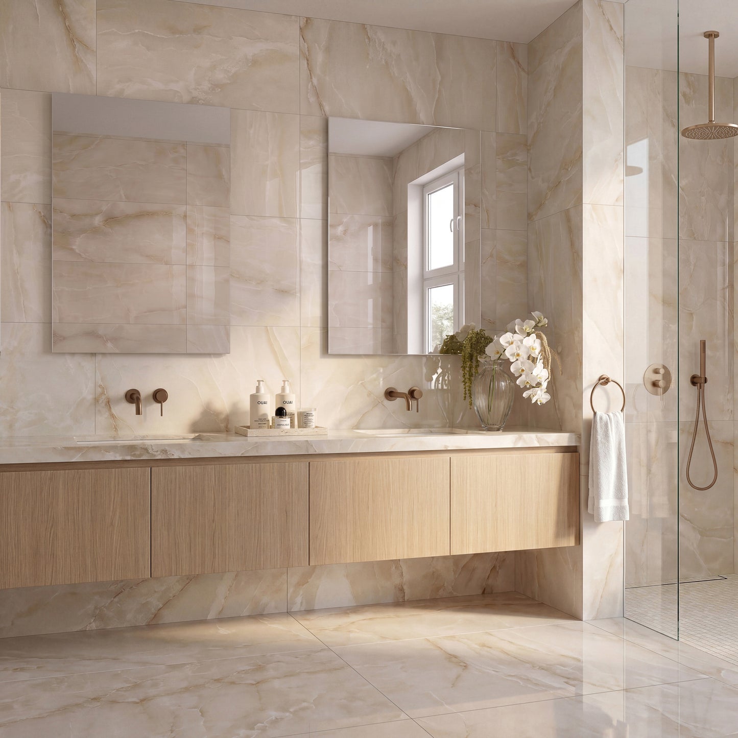 24" x 48" American Onyx Marble Look Porcelain Floor and Wall Tile