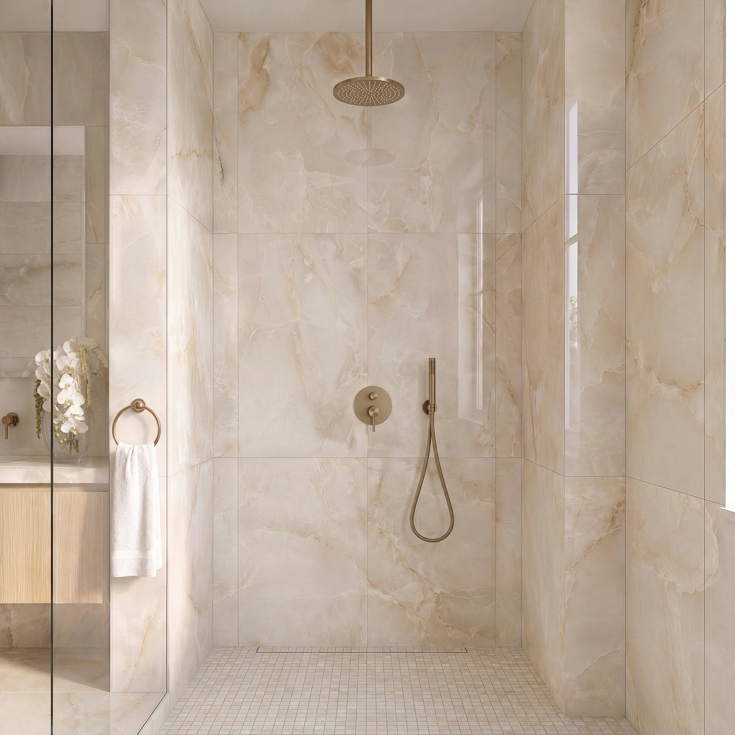 24" x 48" American Onyx Marble Look Porcelain Floor and Wall Tile