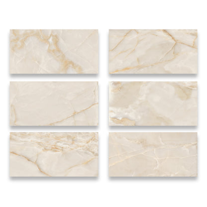 24" x 48" American Onyx Marble Look Matte Porcelain Floor and Wall Tile