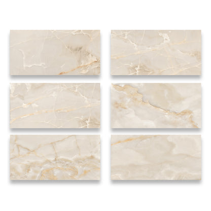 24" x 48" American Onyx Marble Look Matte Porcelain Floor and Wall Tile