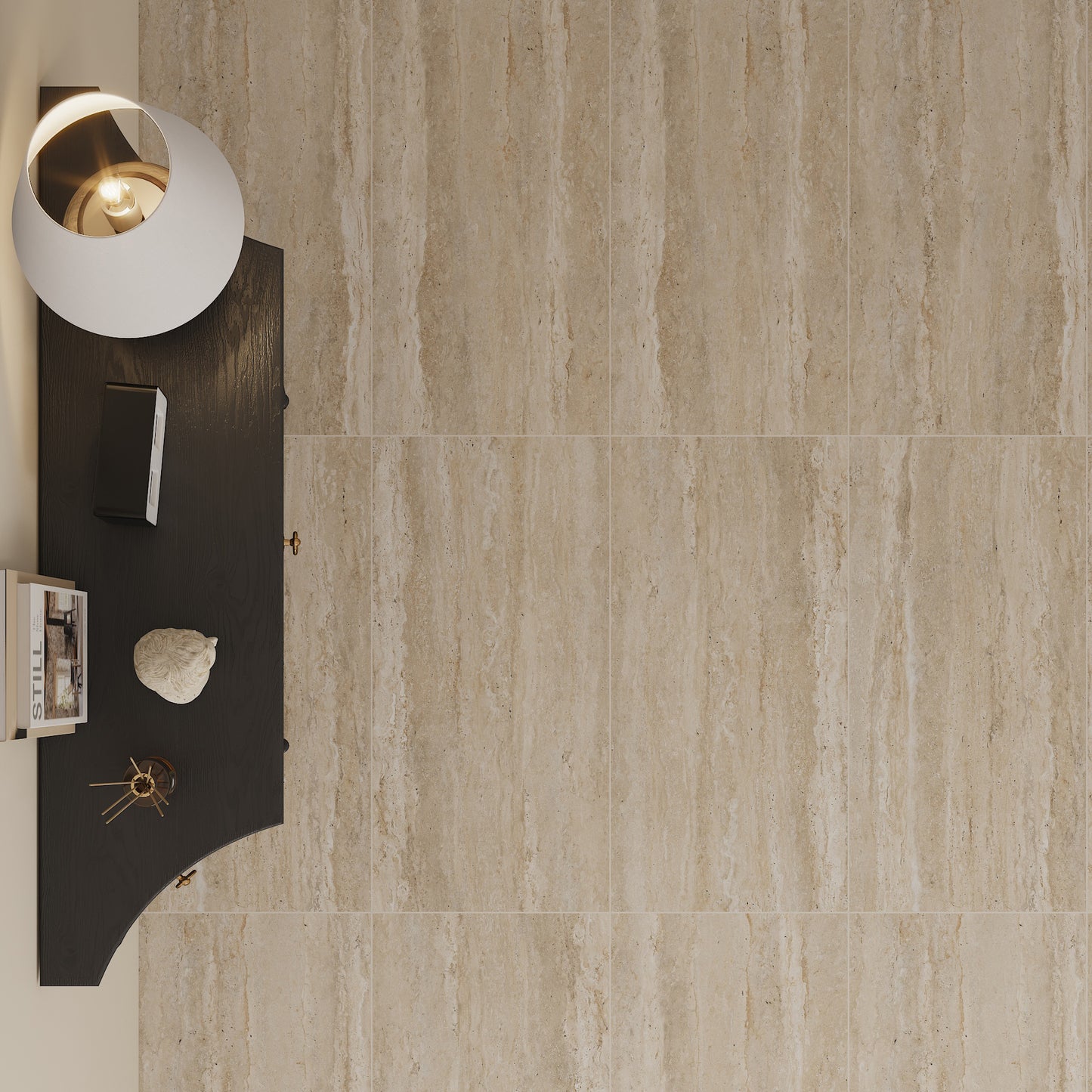 24" x 48" American Travertine Matte Porcelain Floor and Wall Tile