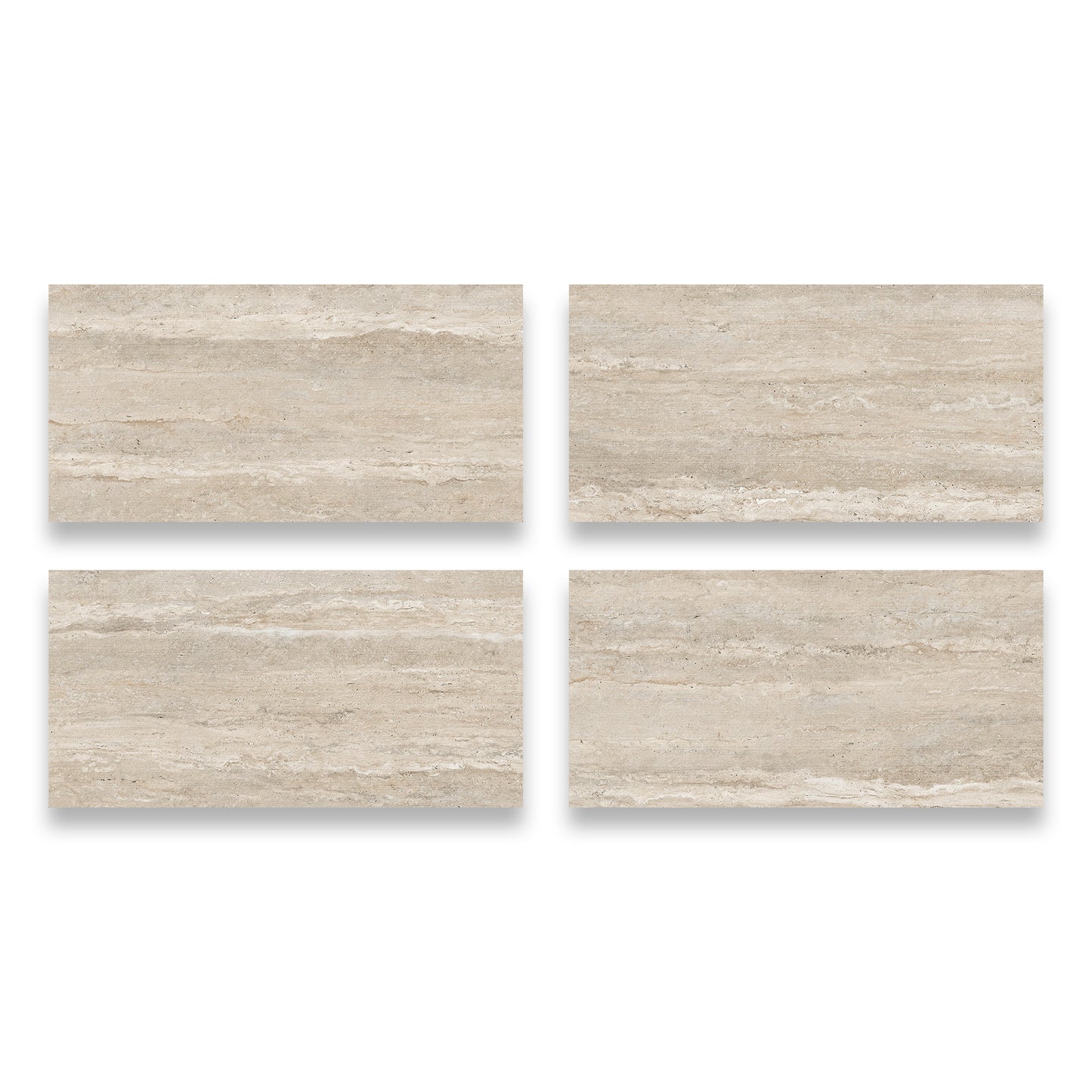 24" x 48" American Travertine Chiseled Porcelain Wall Tile