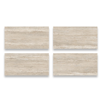 24" x 48" American Travertine Chiseled Porcelain Wall Tile