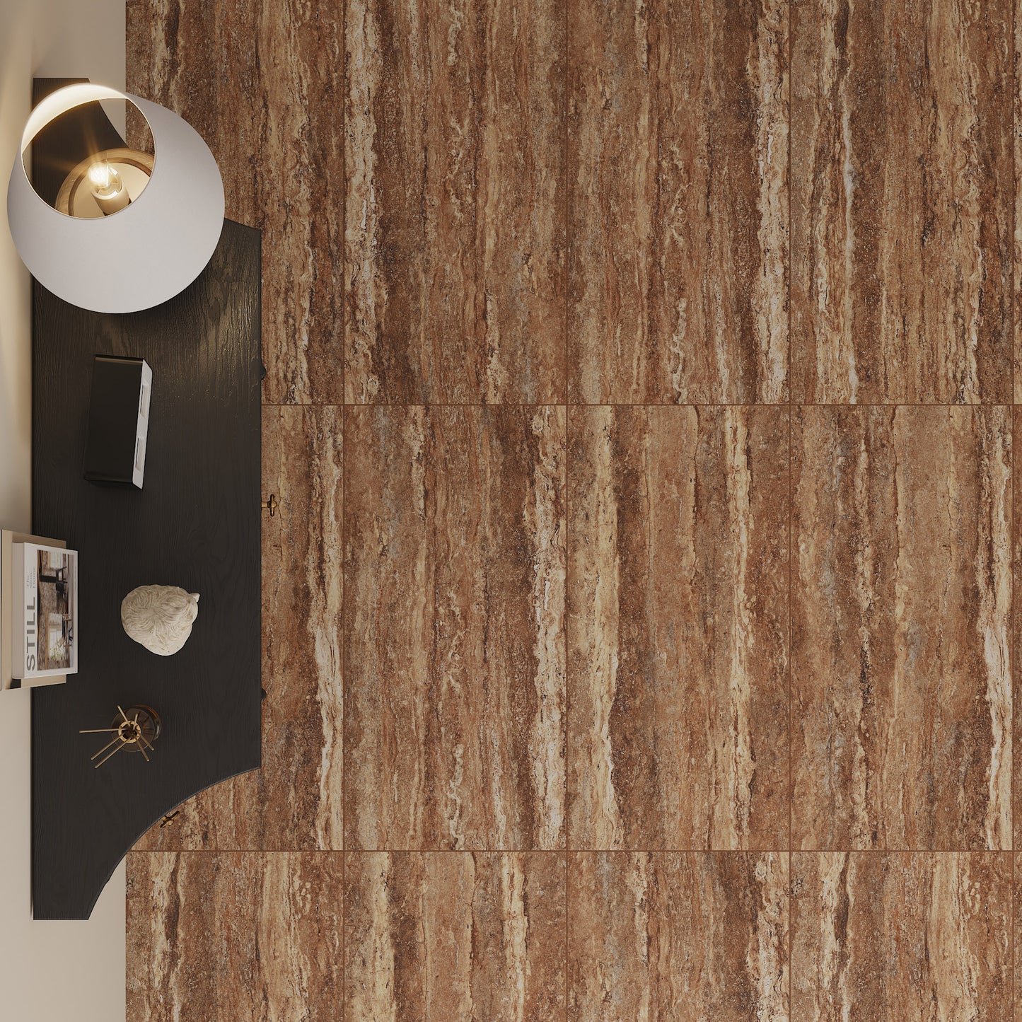 24" x 48" American Travertine Matte Porcelain Floor and Wall Tile
