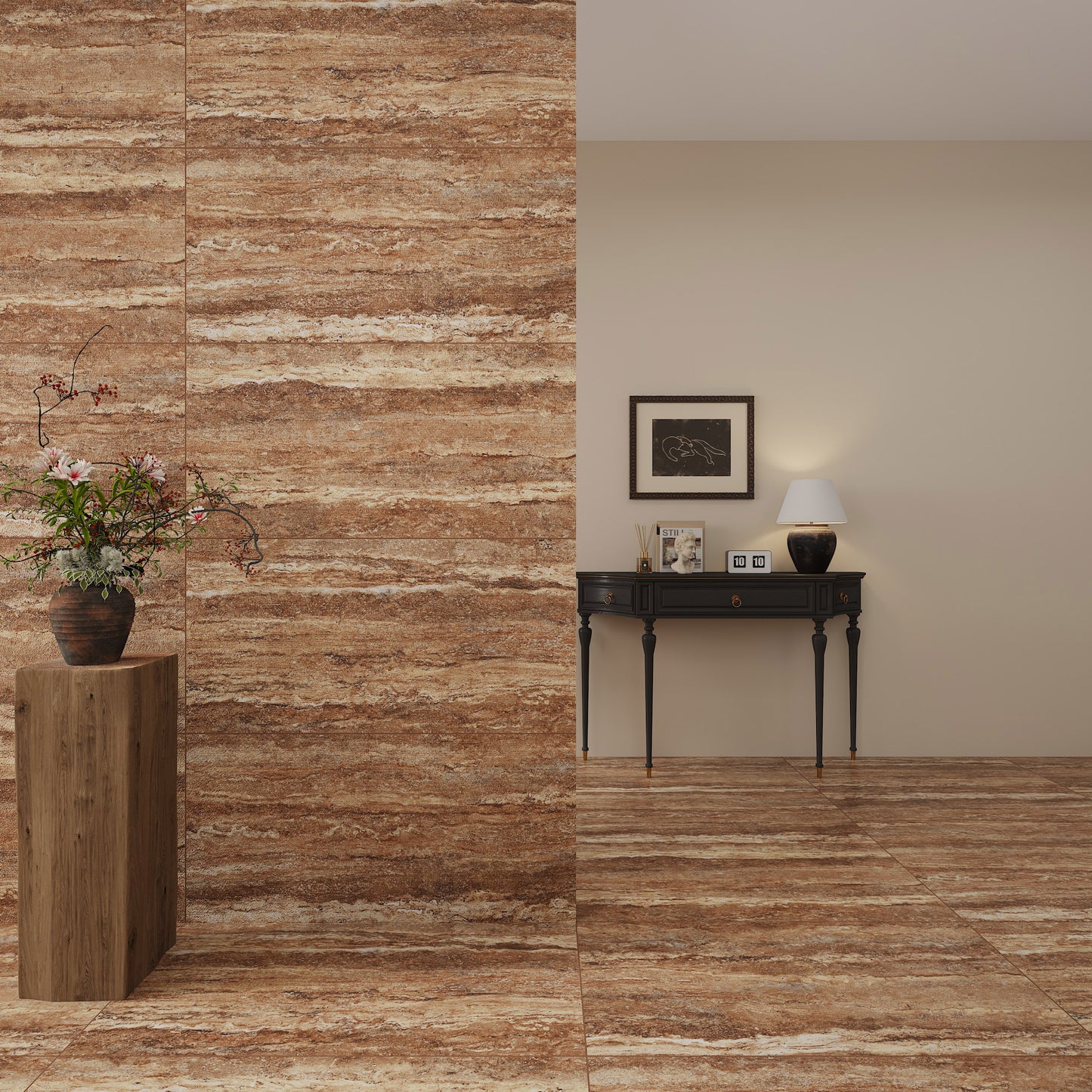 24" x 48" American Travertine Matte Porcelain Floor and Wall Tile