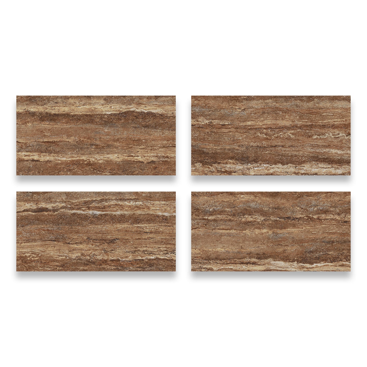 24" x 48" American Travertine Chiseled Porcelain Wall Tile