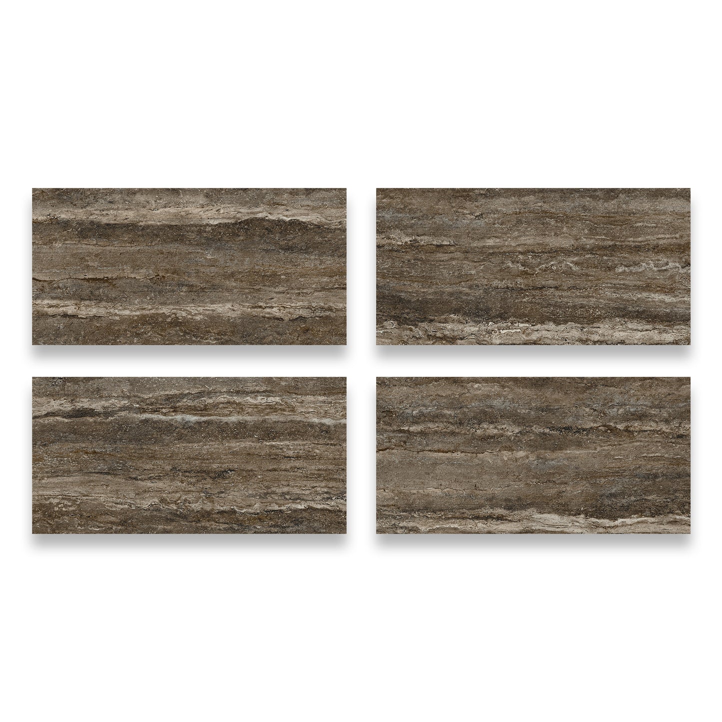 24" x 48" American Travertine Chiseled Porcelain Wall Tile