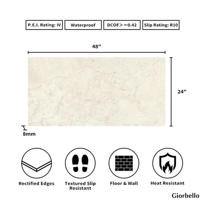 24" x 48" American EcoStone Matte Porcelain Floor and Wall Tile