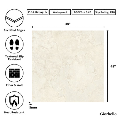 48" x 48" American EcoStone Matte Porcelain Floor and Wall Tile