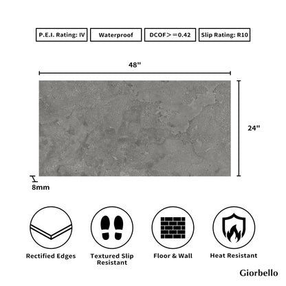 24" x 48" American EcoStone Matte Porcelain Floor and Wall Tile