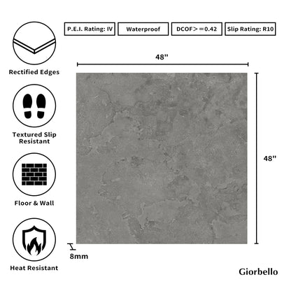 48" x 48" American EcoStone Matte Porcelain Floor and Wall Tile
