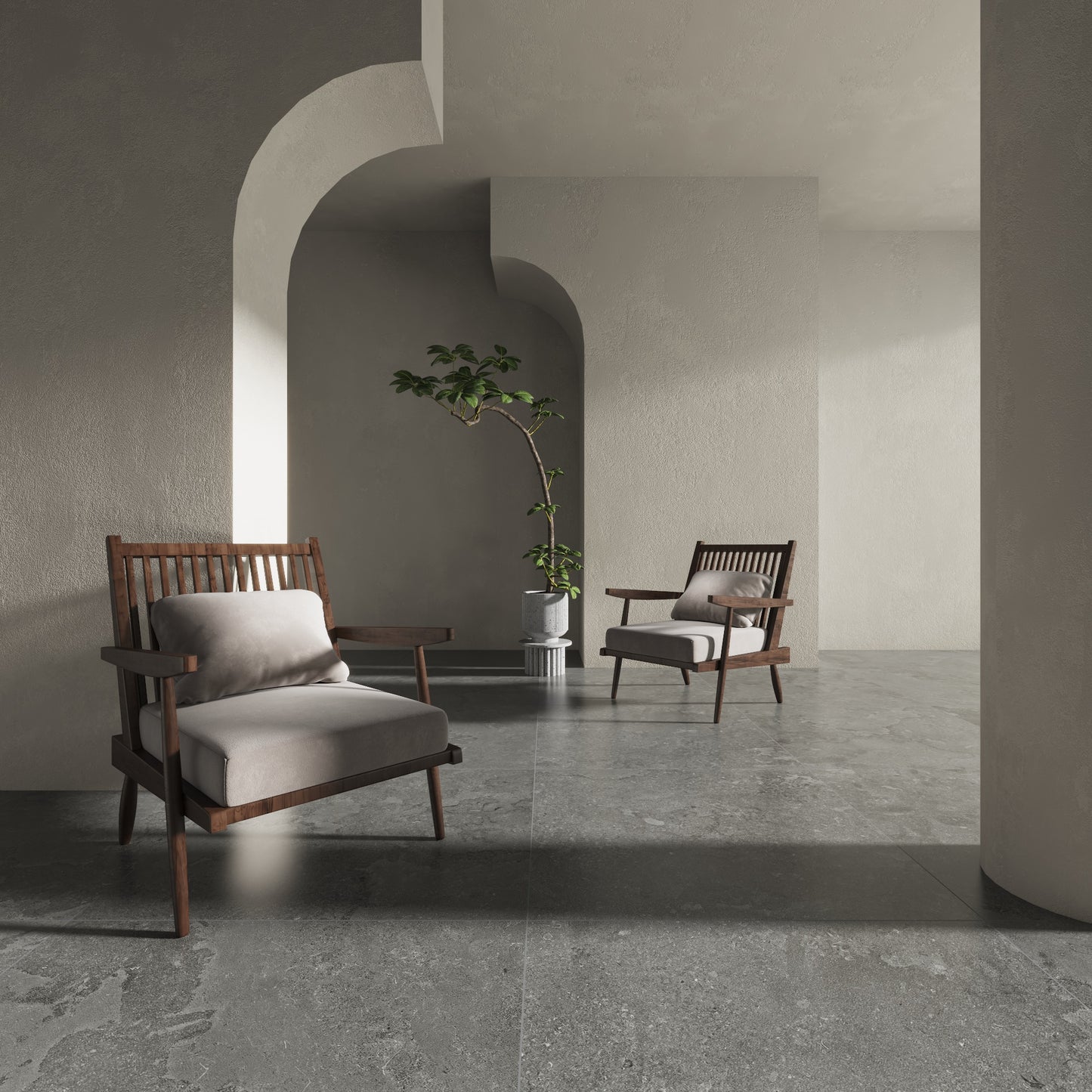 48" x 48" American EcoStone Matte Porcelain Floor and Wall Tile