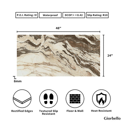 24" x 48" American Symphony Matte Porcelain Floor and Wall Tile