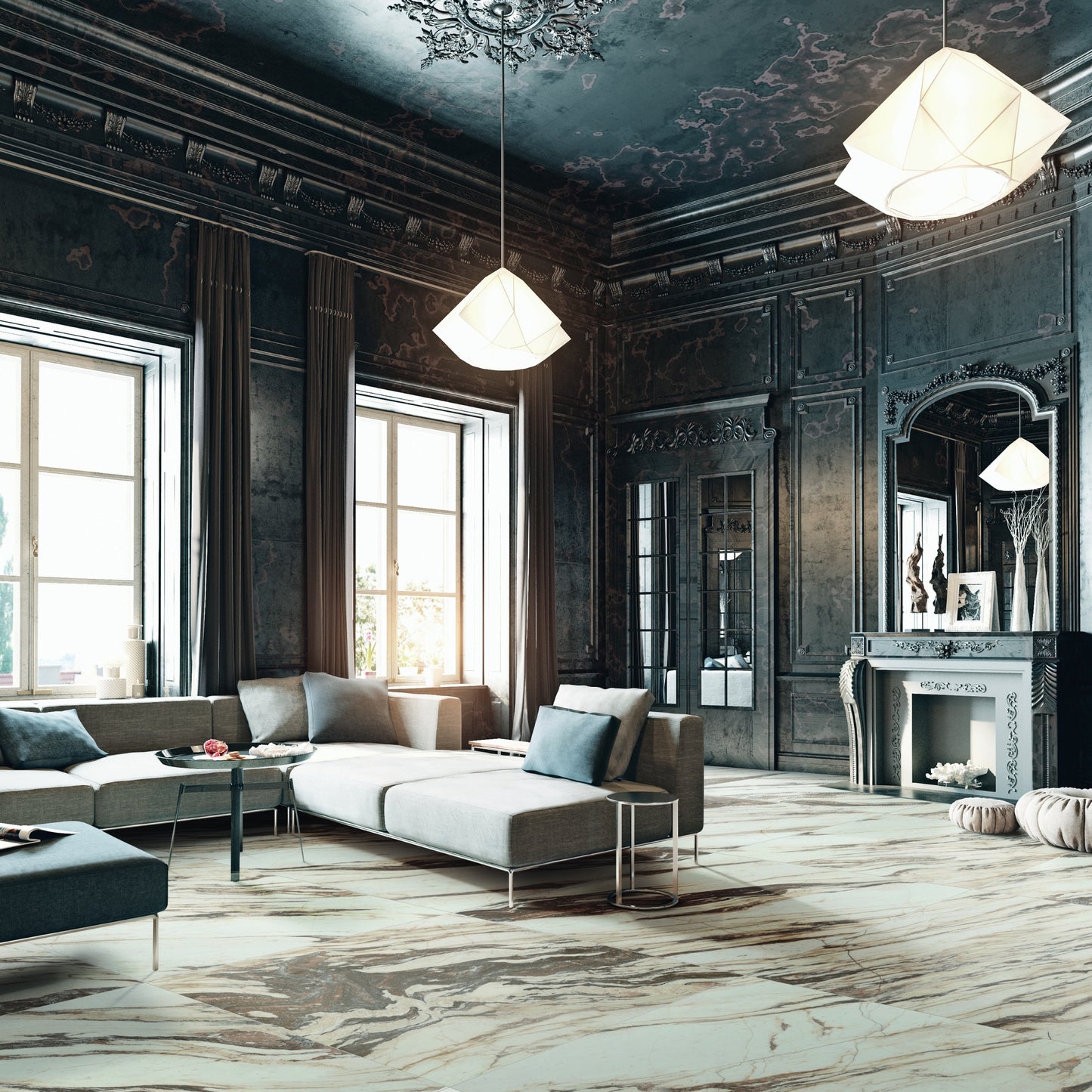 48" x 48" American Symphony Matte Porcelain Floor and Wall Tile