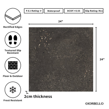24" x 24" x 2CM American Area Grip Porcelain Outdoor Floor Paver Tile