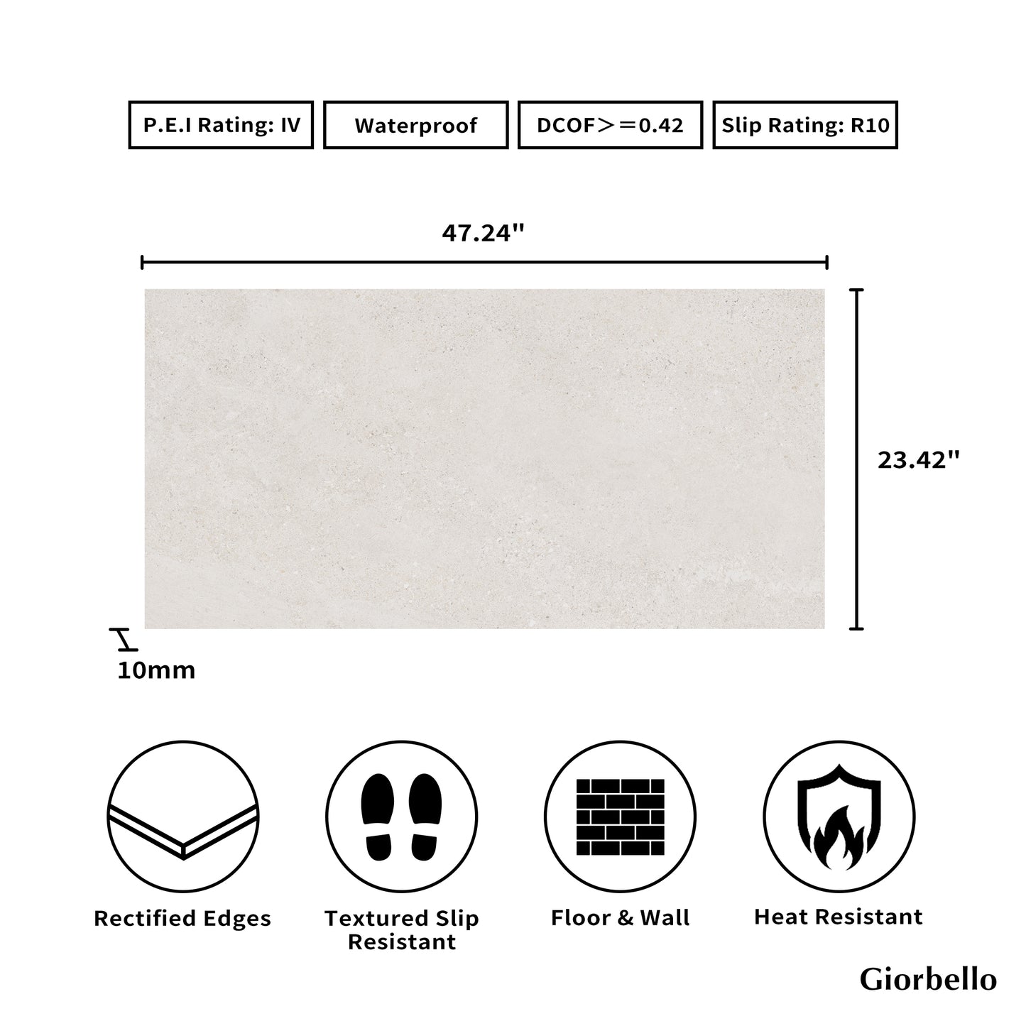 24" x 48" American Elara Matte Porcelain Floor and Wall Tile