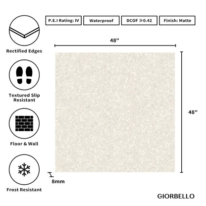 48" x 48" Terrazzo Americana Matte Porcelain Floor and Wall Tile