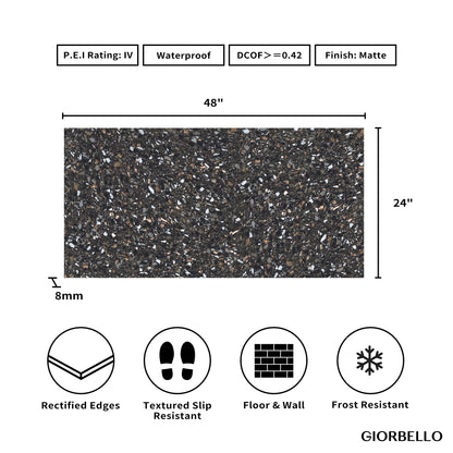24" x 48" Terrazzo Americana Matte Porcelain Floor and Wall Tile