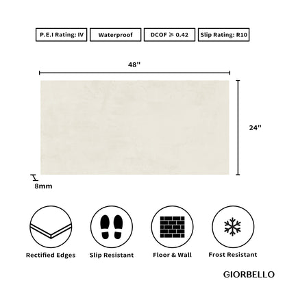 24" x 48" American Theory Matte Concrete Look Porcelain Floor and Wall Tile