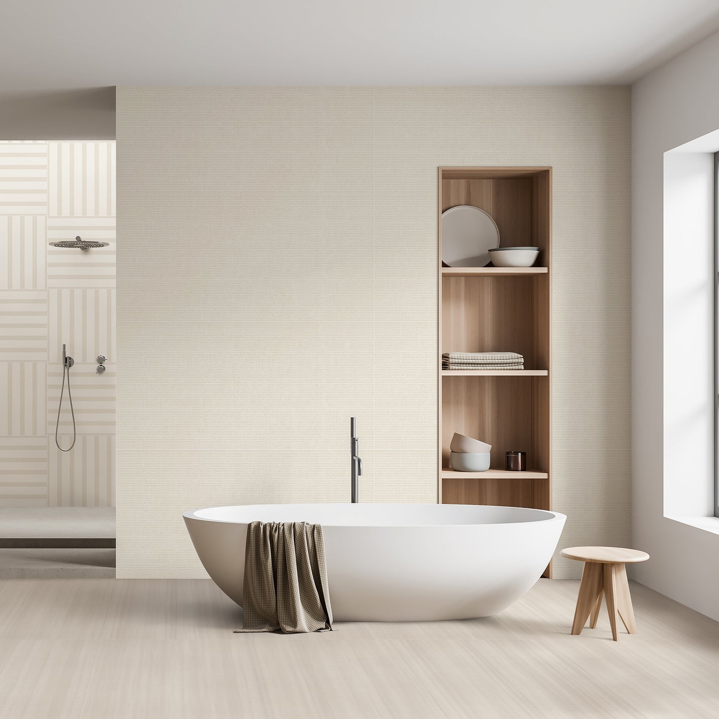 24" x 48" American Weave Matte Fabric Look Porcelain Floor and Wall Tile