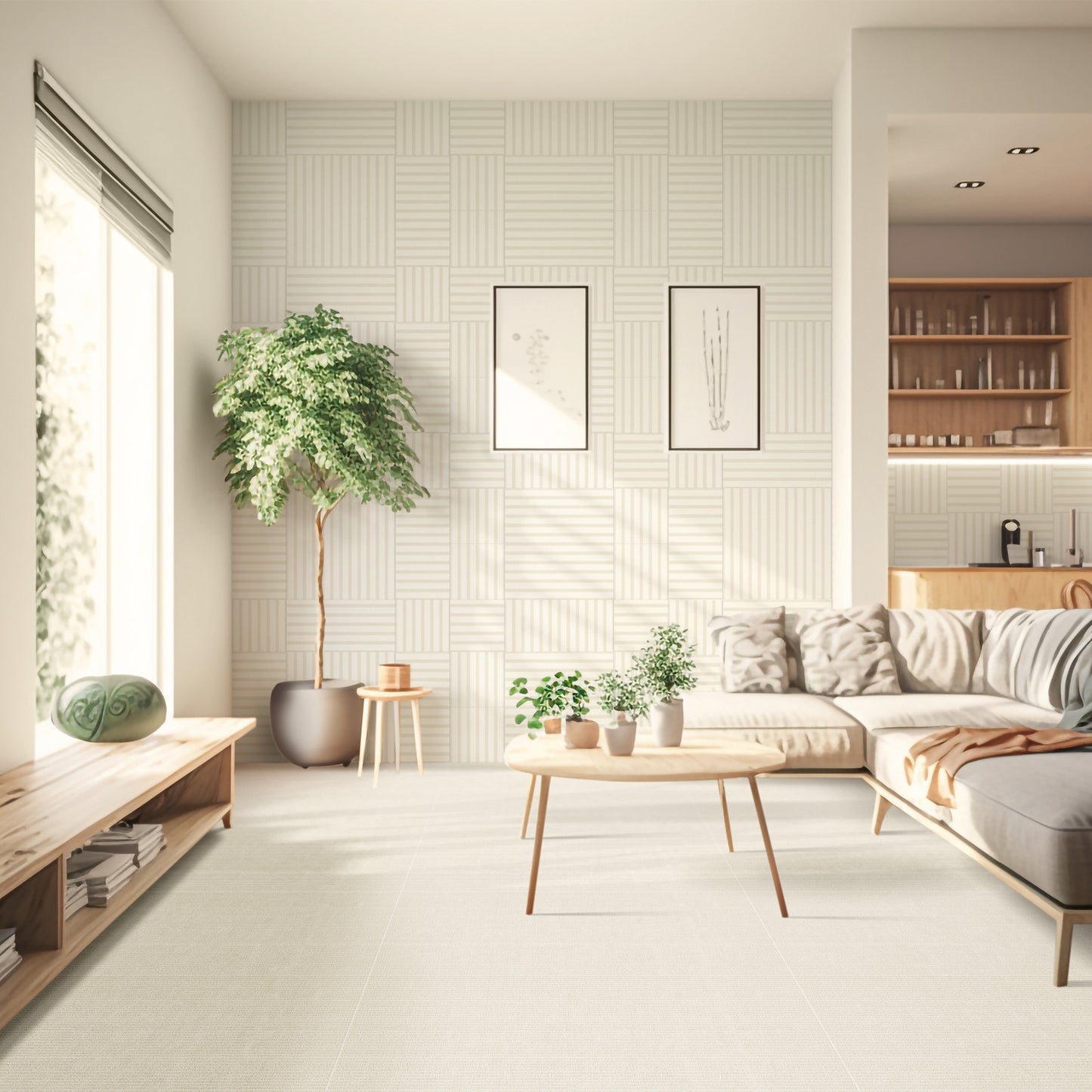 24" x 48" American Weave Matte Fabric Look Porcelain Floor and Wall Tile