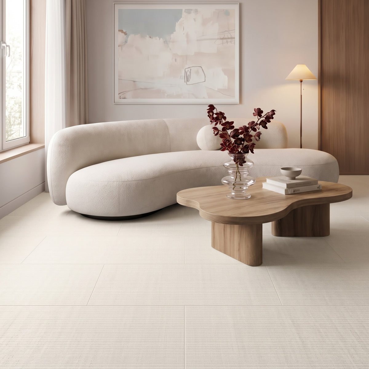 24" x 48" American Weave Matte Fabric Look Porcelain Floor and Wall Tile