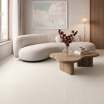24" x 48" American Weave Matte Fabric Look Porcelain Floor and Wall Tile